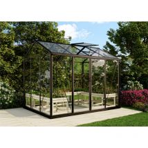 Terrando - Gewächshaus Amalie aus Metall in Schwarz Anzuchthaus 4mm Wandstärke Treibhaus in Schwarz, 236 cm Breite