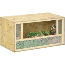 Terrarium - vivarium reptiles - 2 portes coulissantes verre trempé - parois maillées frontales - métal osb