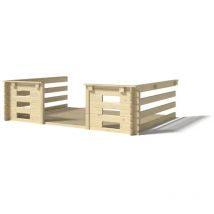 Altanka - Terrasse en bois avec balustrade pour abri en bois - 6m2 - 3m x 2m - couleur: naturel