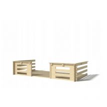 Altanka - Terrasse en bois avec balustrade pour abri en bois - 8m2 - 4m x 2m - couleur: naturel