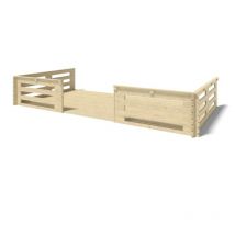 Altanka - Terrasse en bois avec balustrade pour abri en bois - 18m2 - 6m x 3m - couleur: naturel