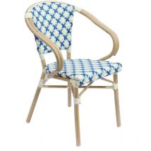 Oviala - Terrassenstuhl aus Aluminium und blauem Rattan