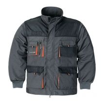 Giacca da uomo taglia 58 grigio scuro/nero/arancione