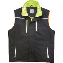 Herren Berufsweste – Größe M – Schwarz/Limette – Terrax Workwear