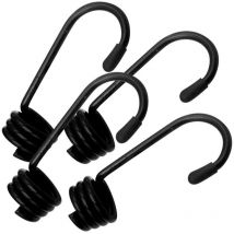 Terre Jardin - Haken für Spanner oder Gummiseil — 4er-Set Schwarz 8 mm