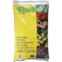 Terreau horticole Florabella – 10 L – Mélange de tourbe, compost et engrais organiques – Jardin piscine