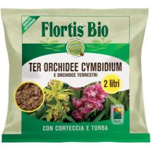 Flortis – Terriccio specifico per orchidee Cymbidium 2L – Granulometria corteccia: 5-15 mm, pH: 7, Umidità: 50%