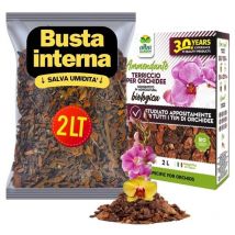 Terriccio Orchidee Biologico Substrato Bark Per Orchidee Specifico Composizione Equilibrata a Base di Corteccia di Pino e Torba x 2 Lt