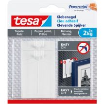 3x clous adhésifs pour papier peint et plâtre 2kg en paquet de 3 - clous autocollants pour surfaces sensibles - aucun résidu - jusqu'à 2kg de