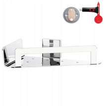 tesa DELUXXE étagère de douche d'angle, chromée - panier de douche pour montage mural sans perçage, avec solution adhésive - 147 mm x 221 mm x 52 mm