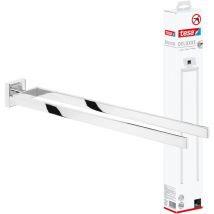 Deluxxe Porte-serviettes 2 barres, sans perҫage, adhésif, inoxydable, 5,0cm x 7,2cm x 45,0cm - Tesa