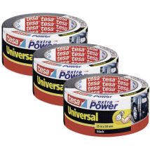 Tesa - extra Power universal 56388 Ruban adhésif toilé noir (l x l) 25 m x 50 mm 3 pc(s)