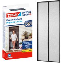 Rideau magnétique auto-fermant - Rideau anti-insectes avec aimants pour portes de balcon et de terrasse - pour un montage facile sans percer - 2,0 m