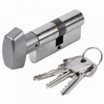 Vernickelter Zylinder T5C mit Knauf tesa 60mm (30+30) - MV3 variure 78565B - T5CB3030N