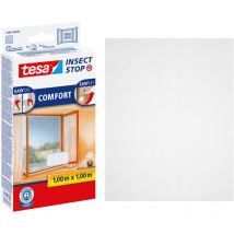 Insect Stop comfort Moustiquaire pour fenêtre - Moustiquaire auto-adhésive avec bande Velcro - Moustiquaire sans percer - blanc (protection visuelle