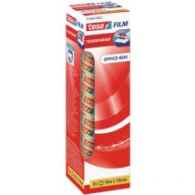 Film transparent - Ruban adhésif transparent à forte adhérence - résistant au vieillissement et à la déchirure - 10 m x 19 mm - pack de 8 - Tesa