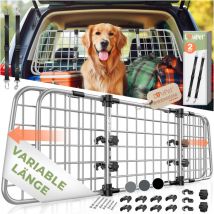 Griglia per cani per auto, protezione per auto, Larghezza regolabile, Griglia per bagagliaio, Dimensioni 30 x 91-153 cm, Grigio - Lovpet