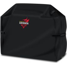 Kesser - Premium bbq grill cover cubierta del capó resistente a la intemperie - para Weber, Brinkmann, Char Broil, tejido Oxford 600D, Negro / 183 x