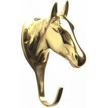 Testa di cavallo grande in ottone pesante lucidata a mano