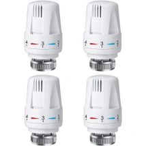 Testa termostato Termostato 4 pezzi m 30 x 1,5 Testa di ricambio per valvola radiatore con regolazione antigelo