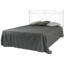 Testata letto francese in ferro battuto Sissy Colori Ferro: Bianco oro - Bianco oro
