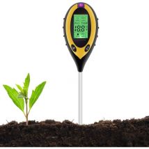 Tester del Suolo, Misuratore ph del Tester del Suolo 4 in 1, Luce Solare, Temperatura, Igrometro per Giardino Fattoria Prato Piante da Interno ed