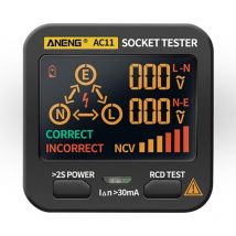 SNQ - Testeur de Prise de Courant, testeur de Prise, détecteur de disjoncteur numérique, détecteur de Tension de polarité de Circuit électrique avec