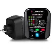 Uniks - rapidtest Testeur de prise professionnel rapide pour les tests différentiels, rcd et de polarité des