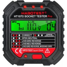 Durficst - Testeur de prise, testeur de prise gfci avec affichage de tension Testeur de prise 90-250 v Détecteur de tension de polarité de circuit