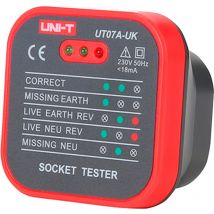 Uni-t - Testeur de prises électriques uk - Vérification des erreurs de câblage - Test de possibles fuites