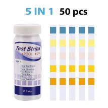 Testeur ph et chlore produit piscine Bandelette spa 50 bandes pour la 5 en 1 testeur ph piscine sur Chlore Total Chlore Libre Alcalinité Acide