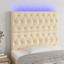 Testiera a led, Testiera per letto adulto Crema 90x7x118/128 cm in Tessuto Vidaxl 5436