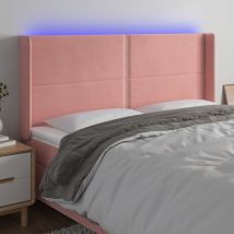 Furniture Limited - Testiera a led rosa 203x16x118/128 cm in