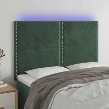 Furniture Limited - Testiera a led Verde Scuro 144x5x118/128cm in