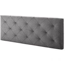 Testiera di Tessuto Milano 160x60 cm, Grigio, 8 cm di profondità, Kit Montaggio Incluso