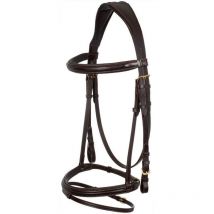 Supreme - Testiera in morbido cuoio con frontalino liscio modello classic padded completa di redini: shetland, nero
