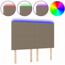 Maison Chic - Testiera Letto Moderno a led Tortora 144x5x118/128 cm in Tessuto -MC77209 - Grigio talpa