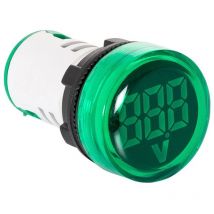 Testigo Luminoso Maxge con Voltímetro 20-500V Ø22mm Verde