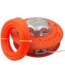 Testina Di Ricambio Per Decespugliatore M10 X 1,25 Mm - Linea Sinistra Con Linea Da 15 M X 2,4 Mm - Colore Arancione