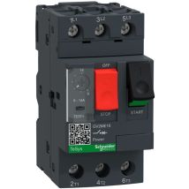 Schneider Electric - TeSys - Disjoncteur moteur magnéto-thermique GV2ME16 - 3P - commande par bouton poussoir - réglage th. 9 à 14A