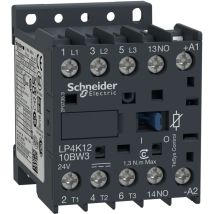 Lp4k1210bw3 Schneider - Contacteur Tripolaire - 3no - 12a - Bobine 24vcc Basse Consommation - Bornes à Vis