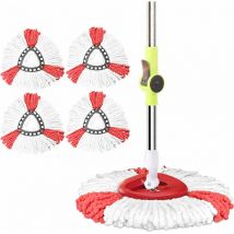 Fei Yu - Tête de Balai Serpillère en Microfibre Tête de Vadrouille Rechange 2 en 1 Tête de Balai à Franges Triangulaire Tete Serpillère -4 Pcs