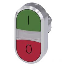 Siemens - Tête de bouton poussoir sirius act Vert, Rouge, ø découpe 22mm, Momentané ( Prix pour 1 )
