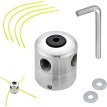 Tête De Coupe-Herbe En Aluminium Tête De Débroussailleuse Universelle Tête De Coupe Bobine Avec 4 Nylon Ligne Coupe Bordure Tête Double Fil Bobine