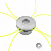 Coupe-herbe à tête de ligne en aluminium, tête à double ligne pour débroussailleuse Tête de ligne de tonte en aluminium avec 4 lignes