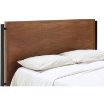 Tête de lit 190x6x110 Bois Marron/Noir/Métal Noir