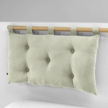 Tête De Lit 5 Boutons Avec Passants Gaze De Coton 50 X 80 Cm - Vert