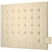 Tête de Lit Capitonnée en Jacquard Armuré Crème 90x120 cm