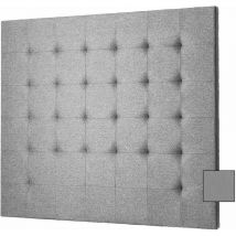Tête de Lit Capitonnée en Jacquard Armuré Gris Perle 160x120 cm