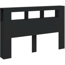 Lafomukea - Tête de lit à led noir 160x18,5x103,5 cm bois d'ingénierie